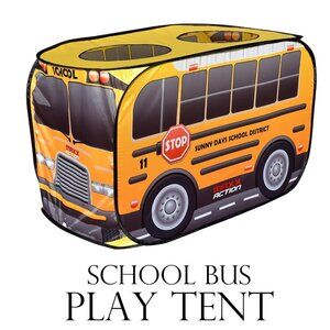 Sunny Days School Entertainment Pop Up School Bus Tent Playhouse Vehicle Toy Gif